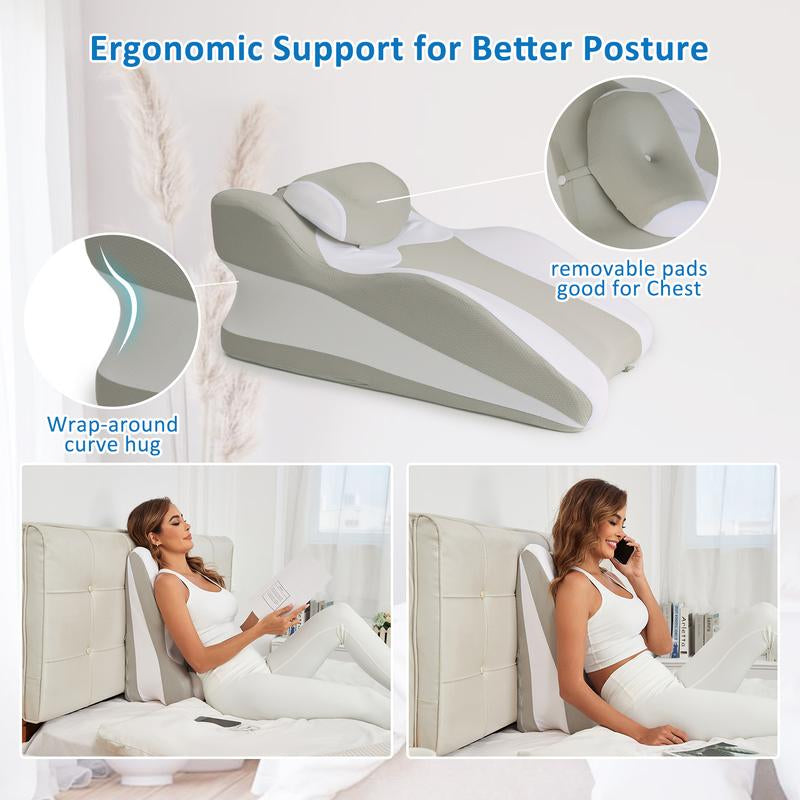 Transform Your Relaxation with Our Ergonomic Multi-Purpose Memory Foam Wedge Pillow - Ideal for Back, Neck, and Leg Support!
