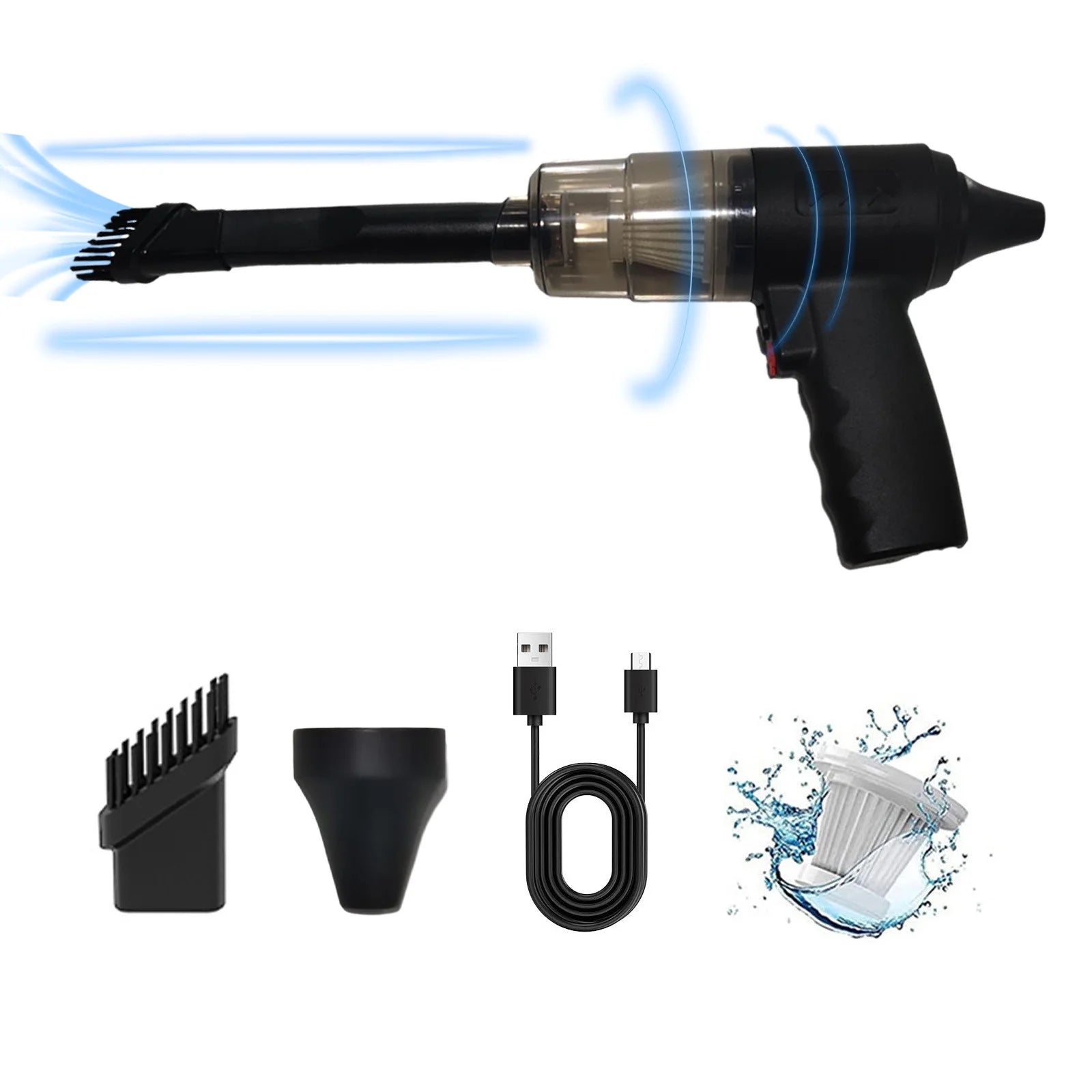 Powerful Cordless Handheld Car Vacuum Cleaner - 120W Suction, USB Portable Mini Dust Buster for Effortless Cleaning