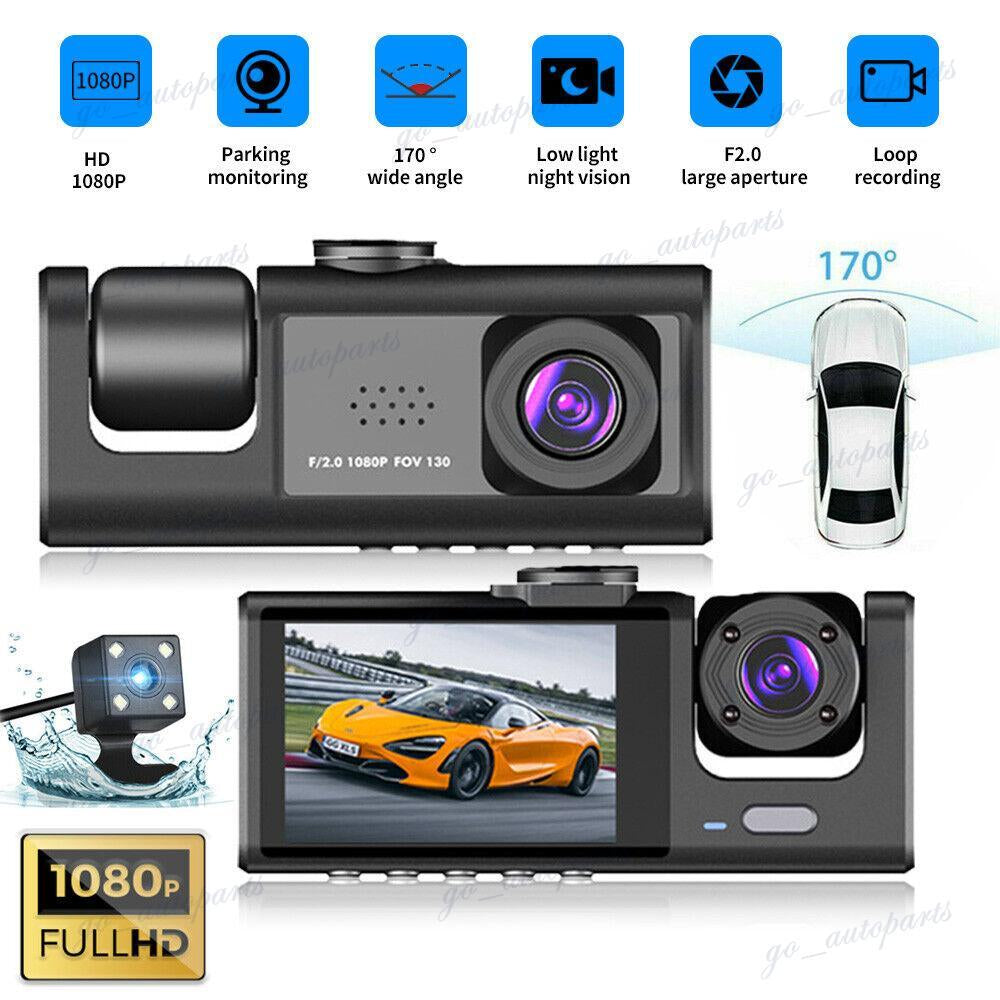 Capture Every Moment with the 3-Channel HD 1080P Car Dual Lens Dash Cam - Perfect for Rideshare Drivers!