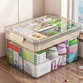 Elevate Your Organization Game with the Clear Medicine Storage Box - Large Capacity, Portable & Versatile for All Your Household Needs!