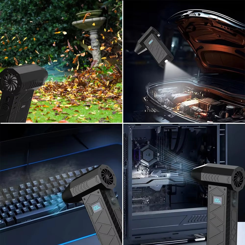 Powerful 180000PRM Portable Electric Air Blower with Turbo Jet Fan - High-Speed Mini Blower for Ultimate Cleaning and Dust Removal