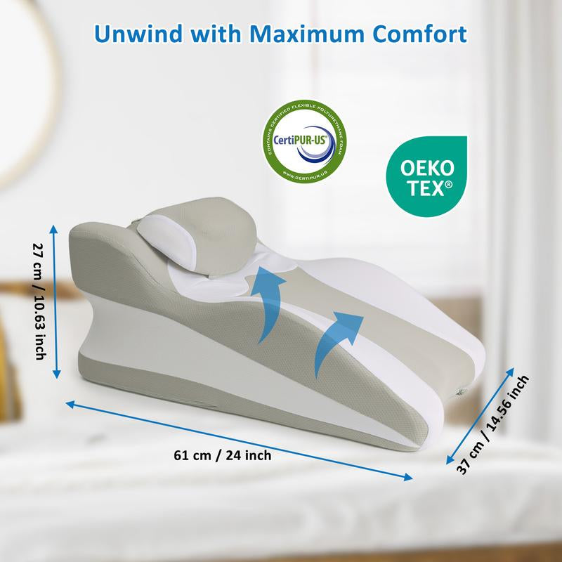 Transform Your Relaxation with Our Ergonomic Multi-Purpose Memory Foam Wedge Pillow - Ideal for Back, Neck, and Leg Support!