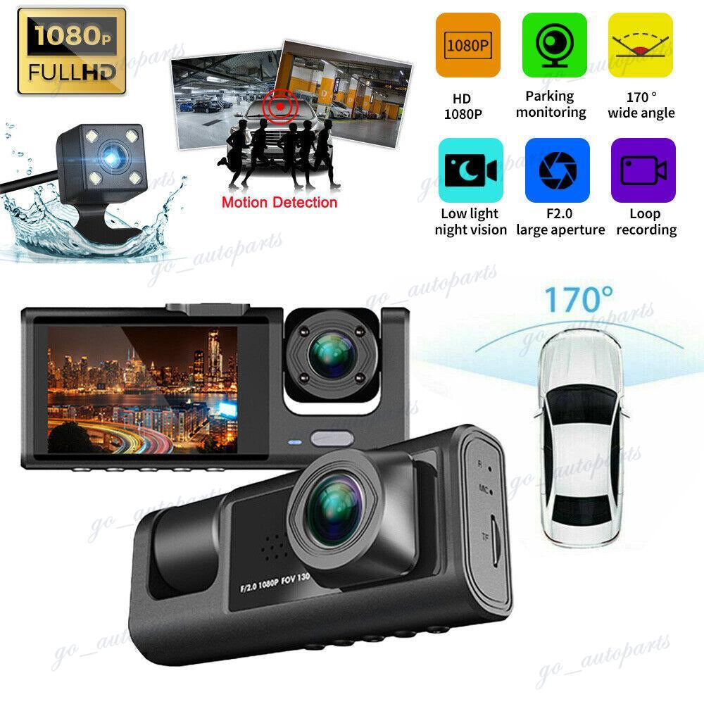 Capture Every Moment with the 3-Channel HD 1080P Car Dual Lens Dash Cam - Perfect for Rideshare Drivers!