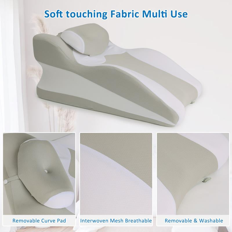 Transform Your Relaxation with Our Ergonomic Multi-Purpose Memory Foam Wedge Pillow - Ideal for Back, Neck, and Leg Support!