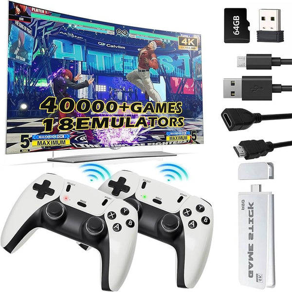 Unleash Nostalgia with the Retro Gaming Console Pro: 4K HDMI, 40,000+ Classic Games & 2 Wireless Controllers for Ultimate Fun!