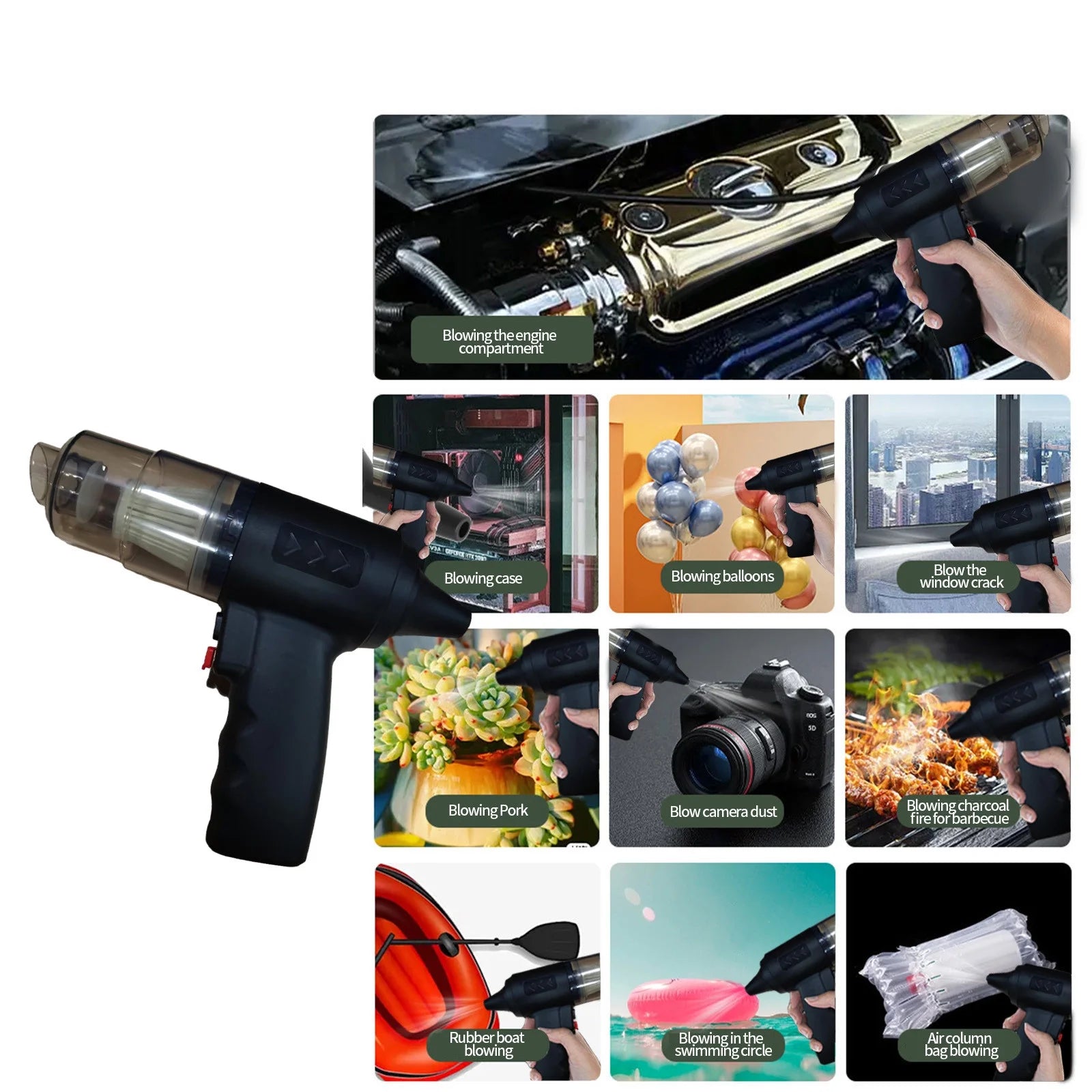 Powerful Cordless Handheld Car Vacuum Cleaner - 120W Suction, USB Portable Mini Dust Buster for Effortless Cleaning