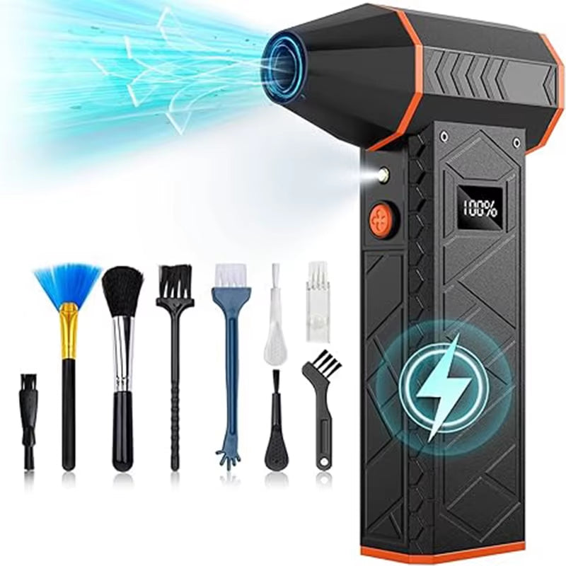 Powerful 180000PRM Portable Electric Air Blower with Turbo Jet Fan - High-Speed Mini Blower for Ultimate Cleaning and Dust Removal